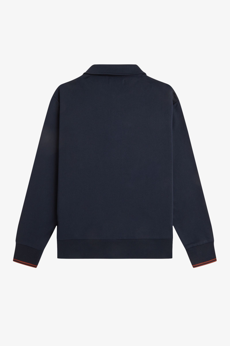 Fred Perry Half Zip Collared Sweatshirt Navy -7