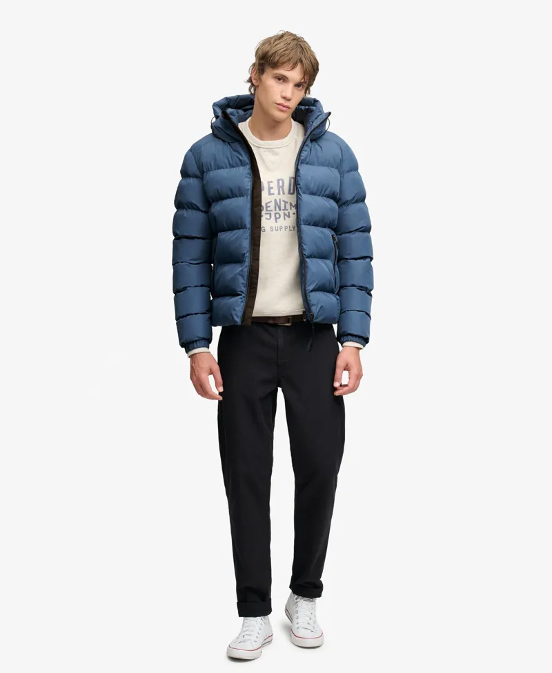 Superdry Hooded Sports Puffer Jacket Altitude Blue-3