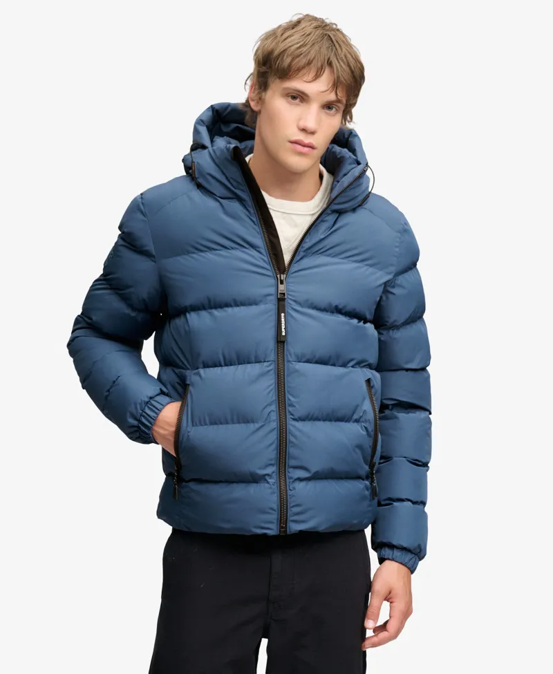 Superdry Hooded Sports Puffer Jacket Altitude Blue-5