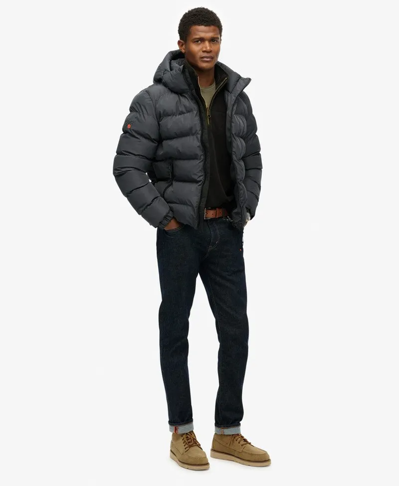Superdry Hooded Sports Puffer Jacket Ebony-2