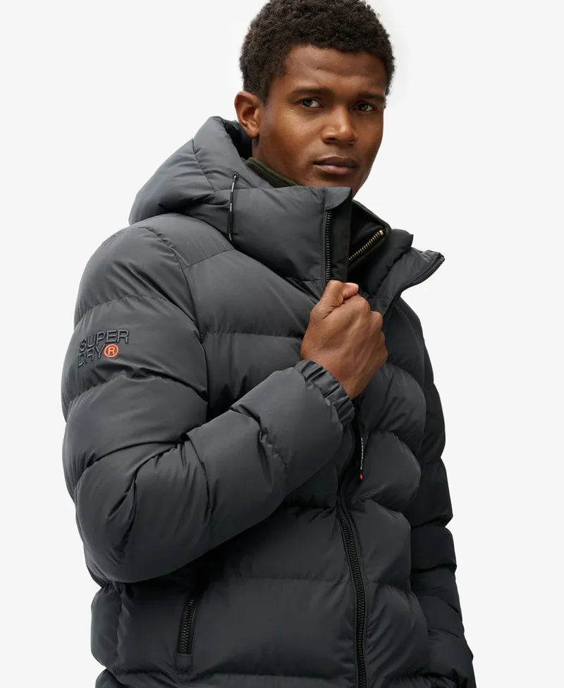Superdry Hooded Sports Puffer Jacket Ebony-5
