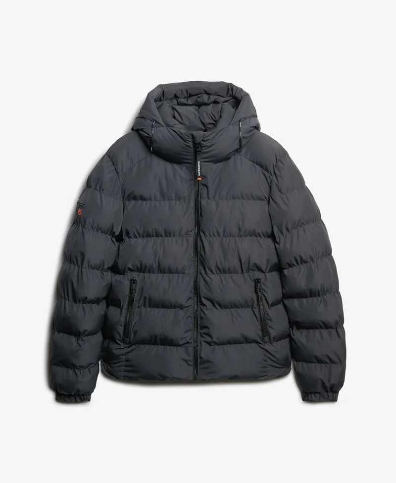Superdry Hooded Sports Puffer Jacket Ebony-11