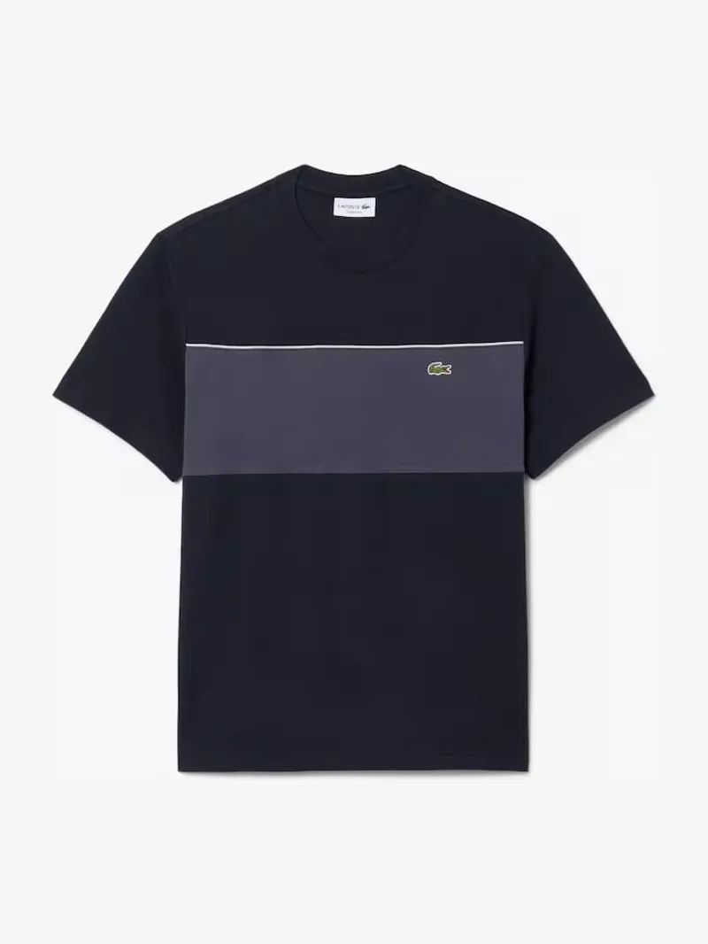 Lacoste Colour Block Cotton T-shirt Black-3