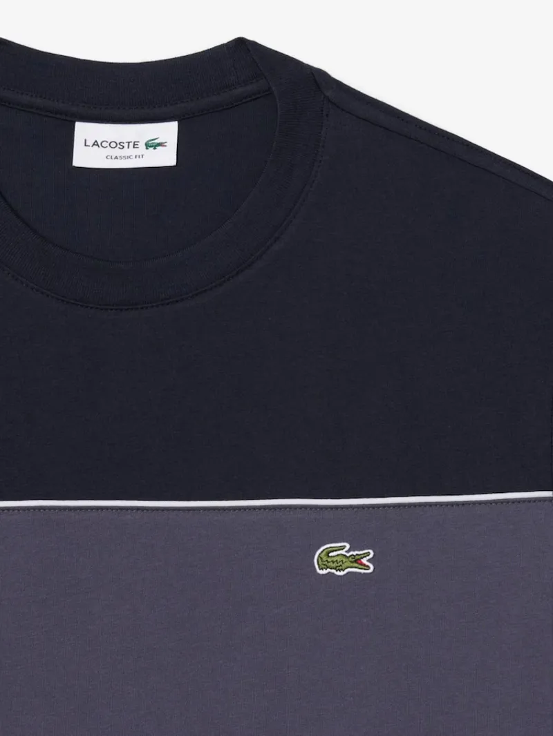 Lacoste Colour Block Cotton T-shirt Black-1