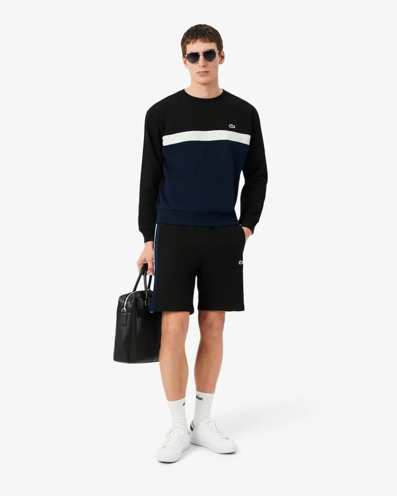 Lacoste Colour-block Fleece Sweatshirt Black-2