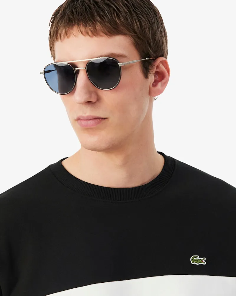 Lacoste Colour-block Fleece Sweatshirt Black-3