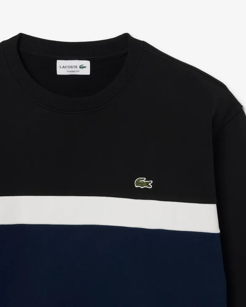 Lacoste Colour-block Fleece Sweatshirt Black-6