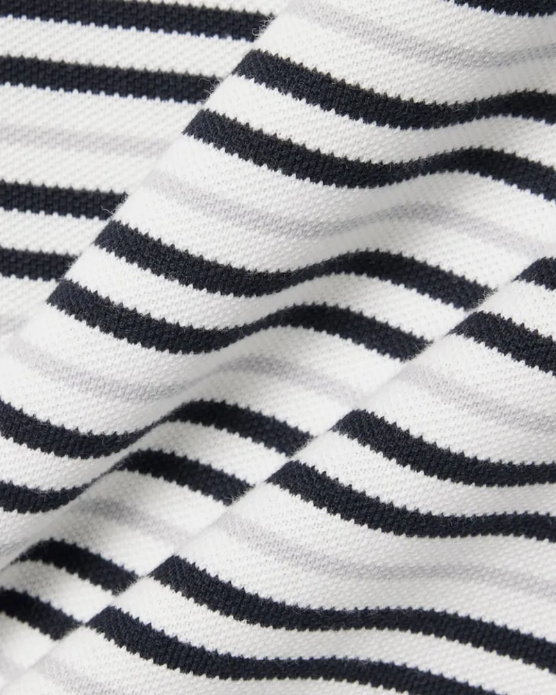 Lacoste Classic Fit Striped Pique Polo T-shirt White-6