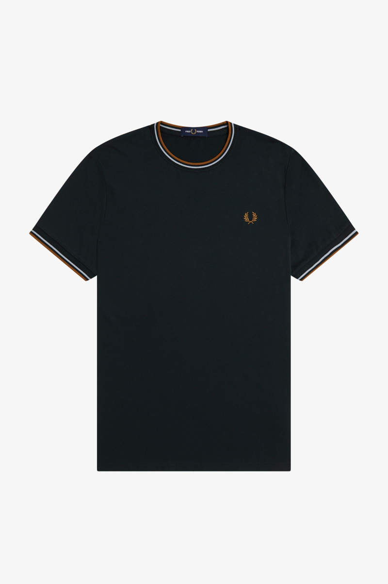 Fred Perry Twin Tipped T-shirt Night Green / Blue / Caramel-7