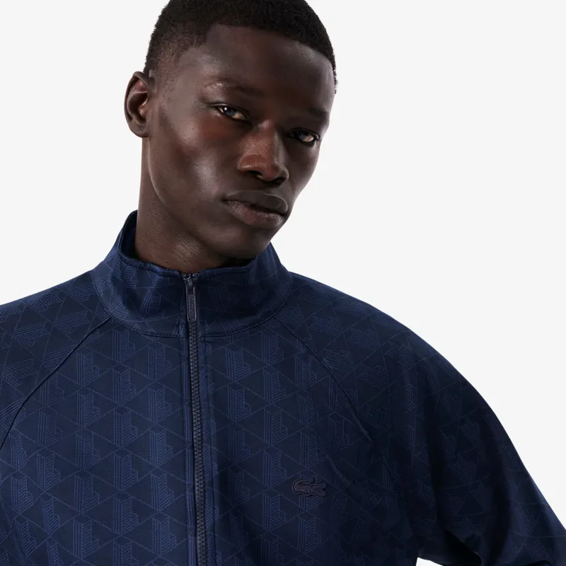 Lacoste Monogram Jacquard Zipped Jacket Midnight Blue-2