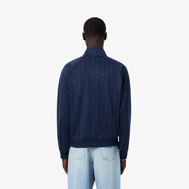 Lacoste Monogram Jacquard Zipped Jacket Midnight Blue-3