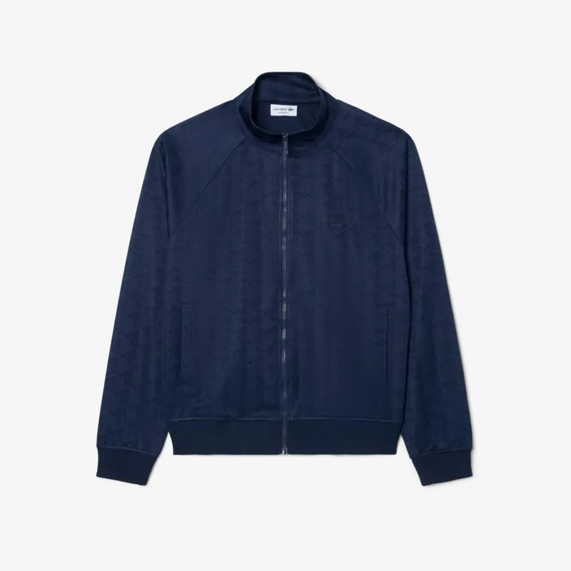 Lacoste Monogram Jacquard Zipped Jacket Midnight Blue-7