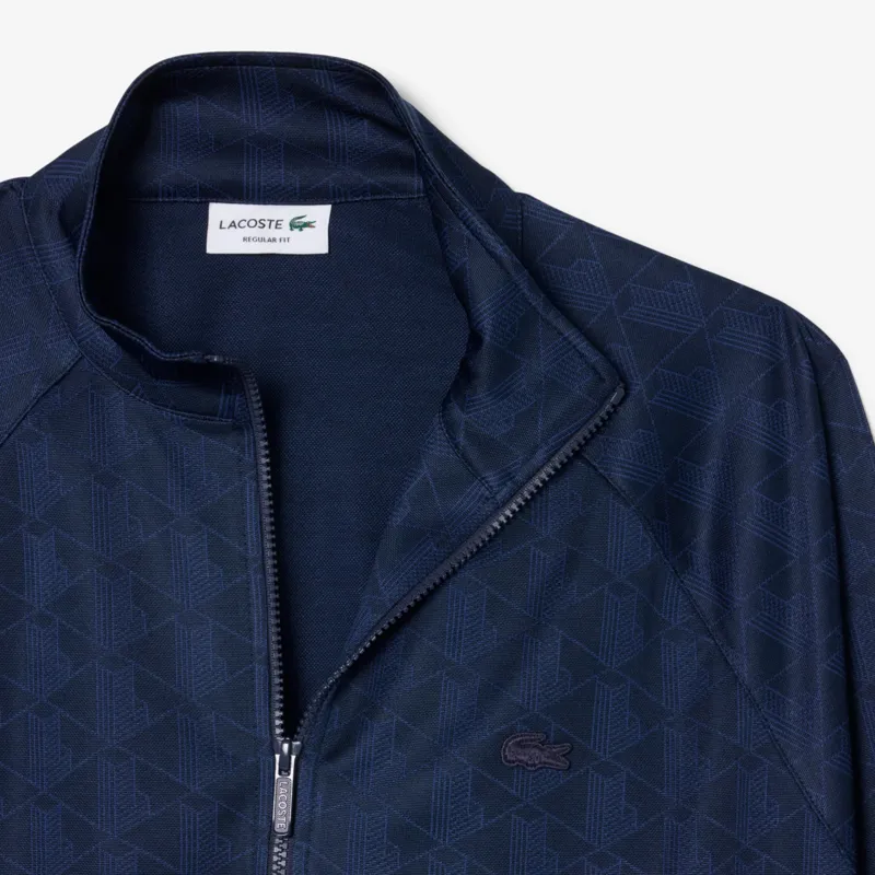 Lacoste Monogram Jacquard Zipped Jacket Midnight Blue-4