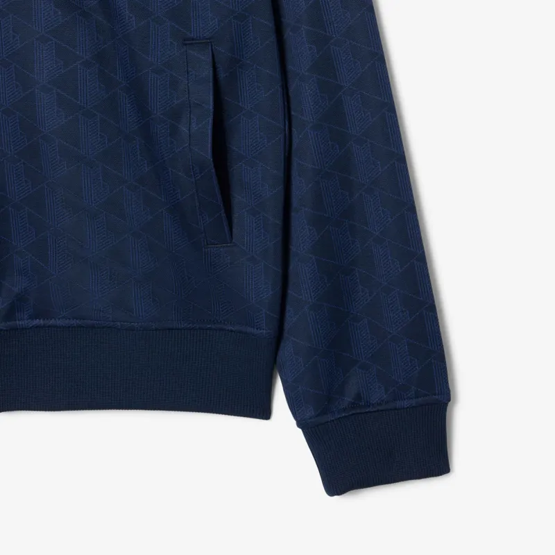 Lacoste Monogram Jacquard Zipped Jacket Midnight Blue-5