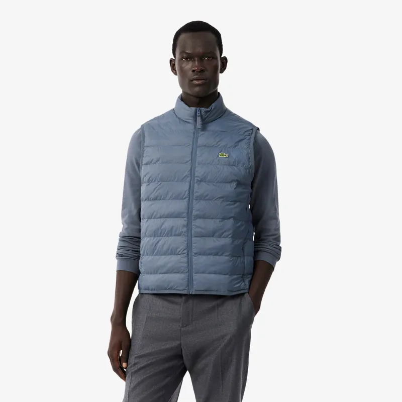 Lacoste Water-Repellent Puffed Windbreaker Vest Grey -1