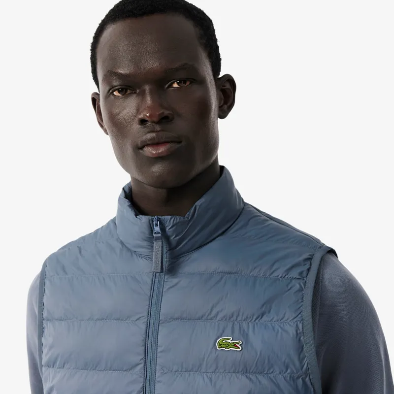 Lacoste Water-Repellent Puffed Windbreaker Vest Grey -3