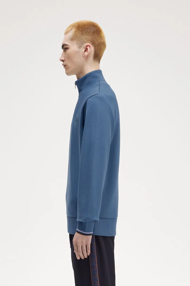 Fred Perry Half Zip Sweatshirt Midnight Blue Violet-3