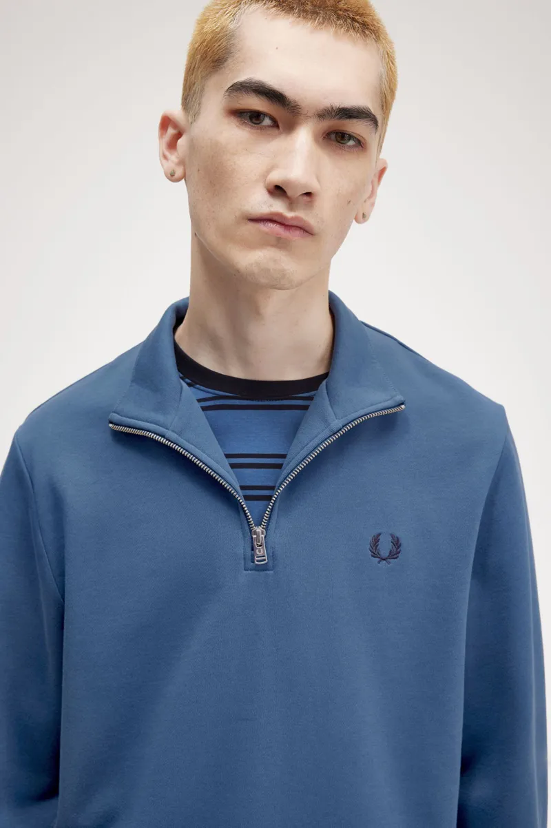 Fred Perry Half Zip Sweatshirt Midnight Blue Violet-8