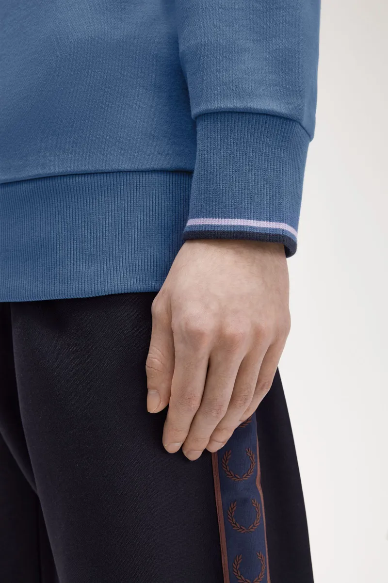 Fred Perry Half Zip Sweatshirt Midnight Blue Violet-6