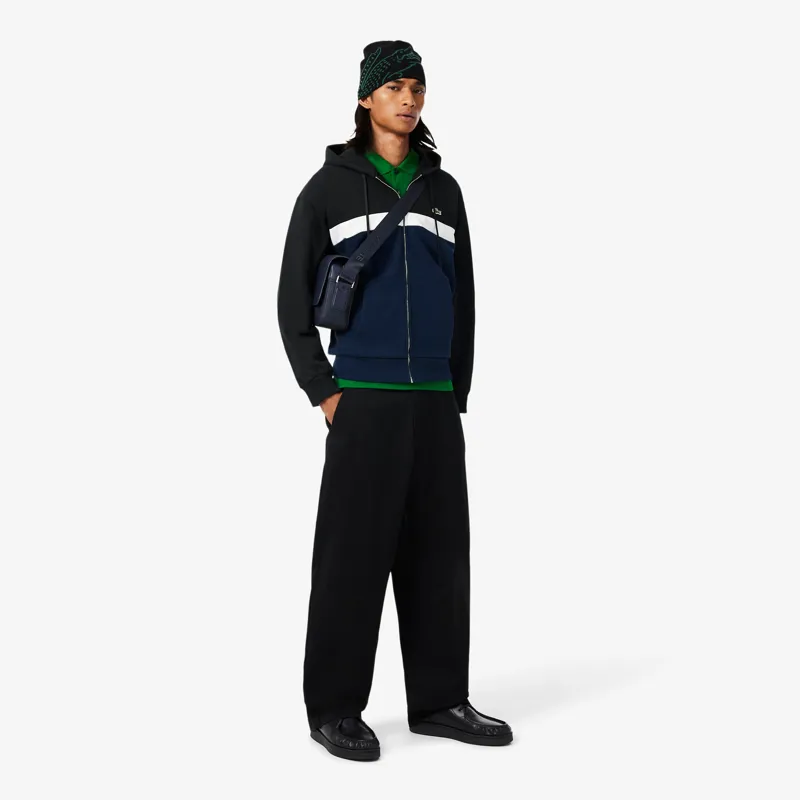 Lacoste Zipped Colour-block Hoodie Black / Navy-2