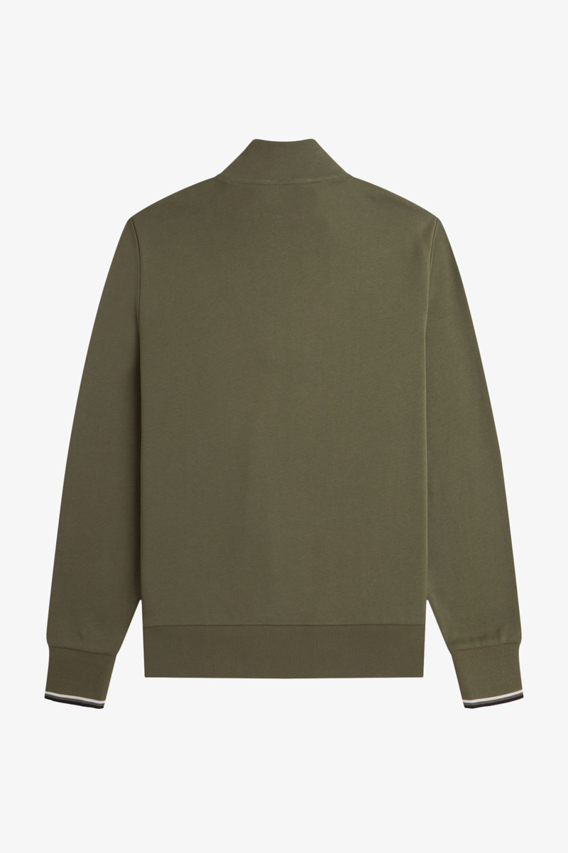 Fred Perry Half Zip Sweatshirt Laurel Wreath Green / Slate / Navy-6