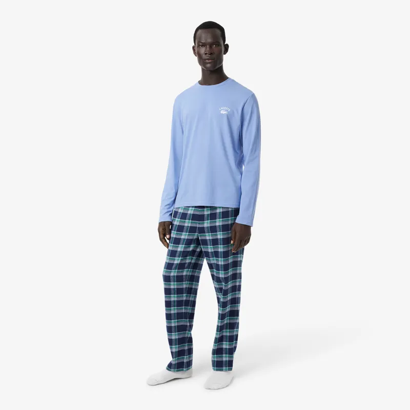 Lacoste Flannel Pajama Set Light Blue-2