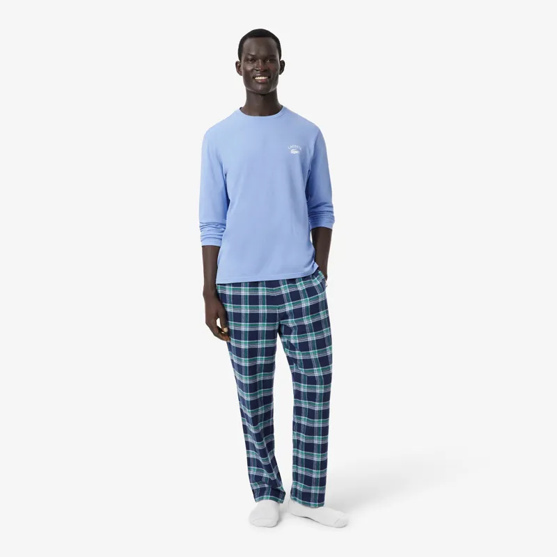 Lacoste Flannel Pajama Set Light Blue-3