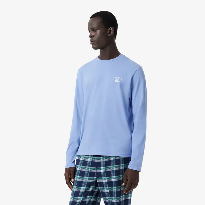 Lacoste Flannel Pajama Set Light Blue-1