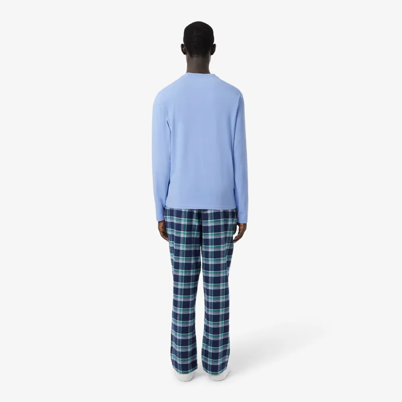 Lacoste Flannel Pajama Set Light Blue-4