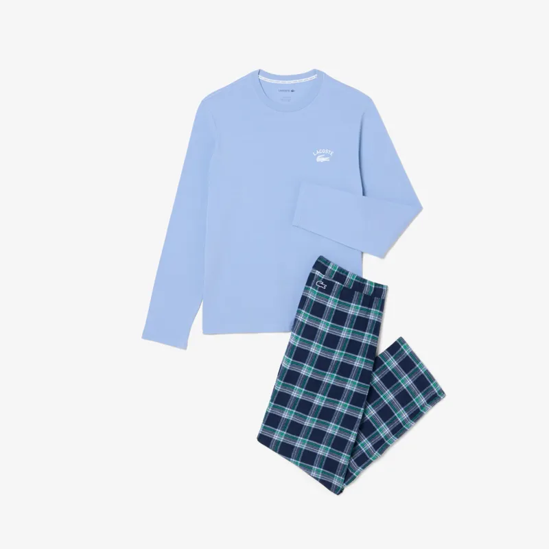 Lacoste Flannel Pajama Set Light Blue-7