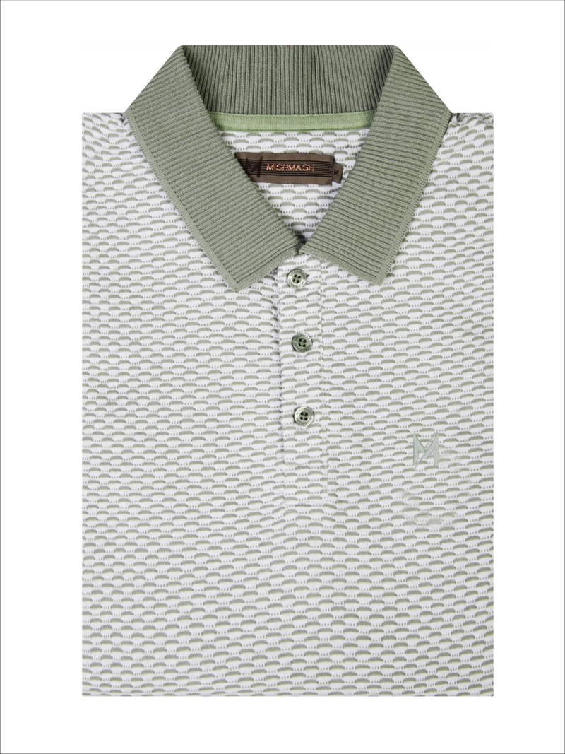 Mish Mash Capri Polo T-shirt Off White / Sage