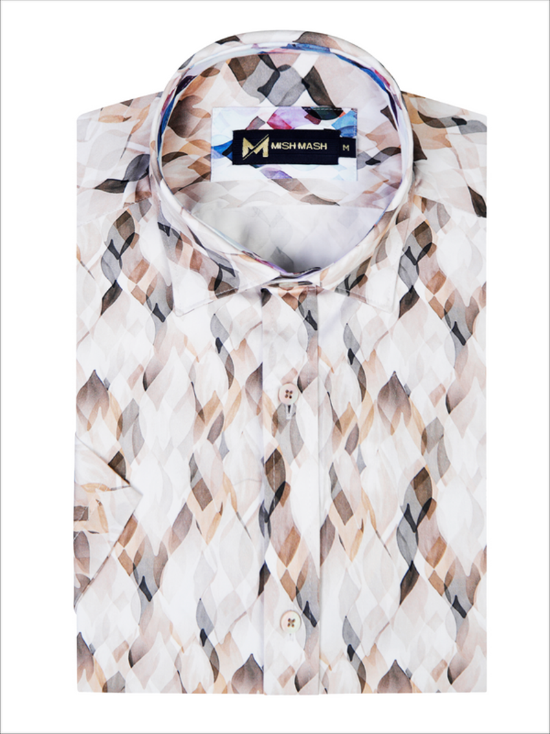 Mish Mash Hunter Short Sleeve Shirt White / Stone