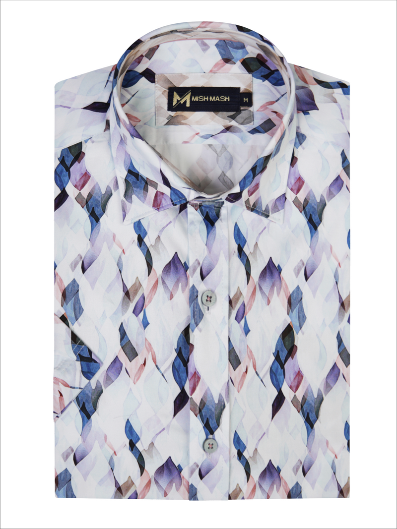 Mish Mash Hunter Short Sleeve Shirt White / Blue