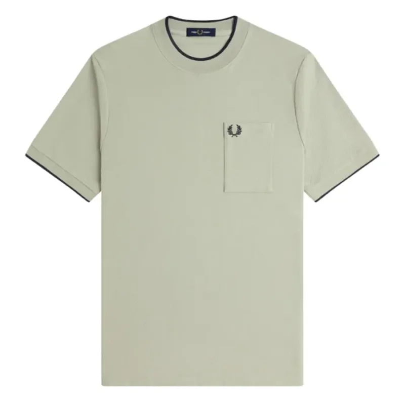 Fred Perry Pocket Detail Pique T-shirt Seagrass-3