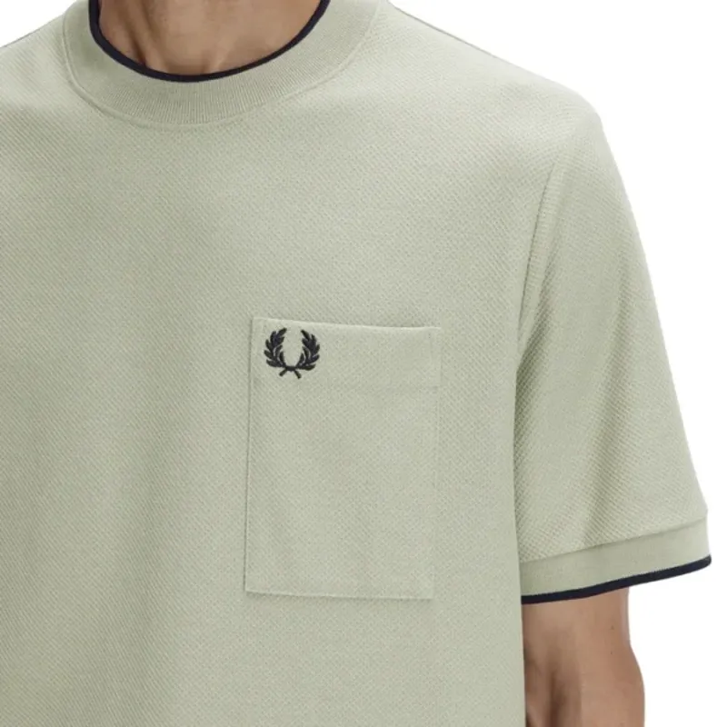 Fred Perry Pocket Detail Pique T-shirt Seagrass-1