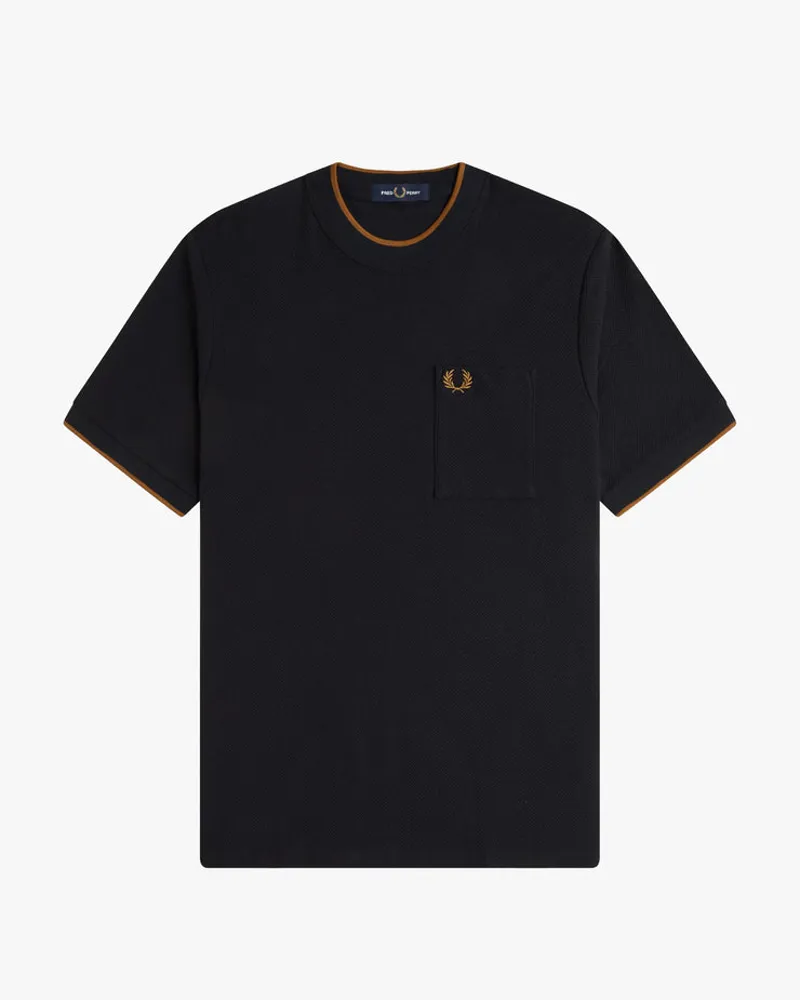 Fred Perry Pocket Detail Pique T-shirt Black-4