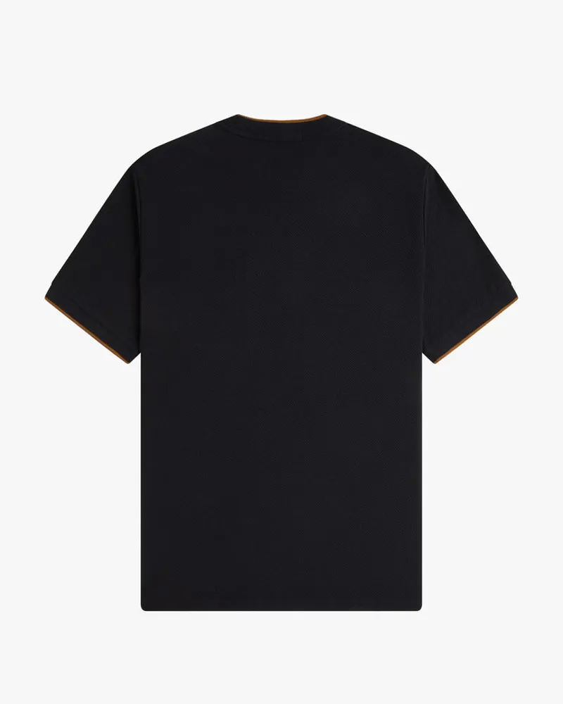 Fred Perry Pocket Detail Pique T-shirt Black-3