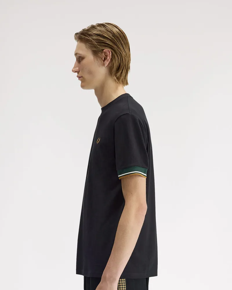 Fred Perry Tipped Cuff T-shirt Black-2