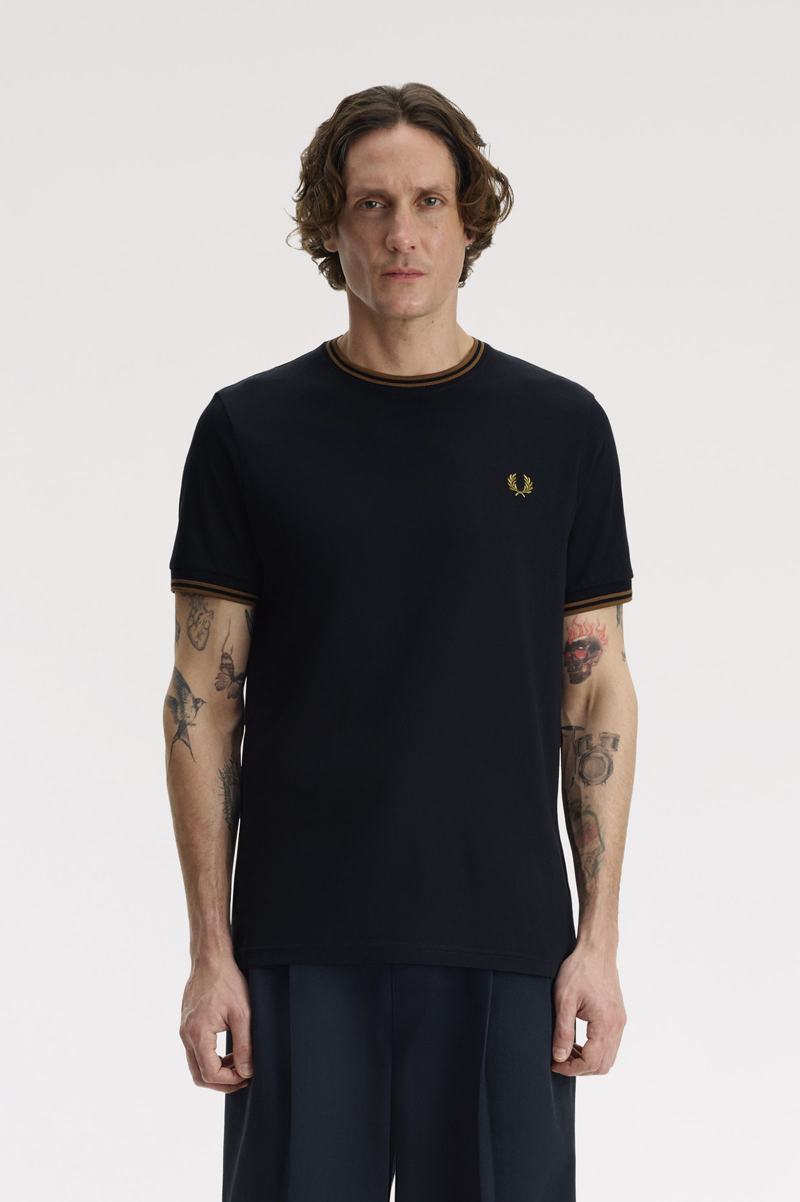 Fred Perry Twin Tipped T-shirt Navy / Bronze / Bronze-1