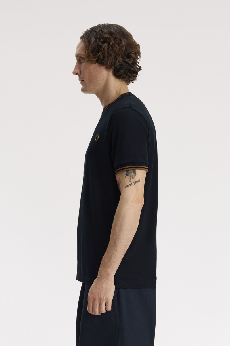 Fred Perry Twin Tipped T-shirt Navy / Bronze / Bronze-2