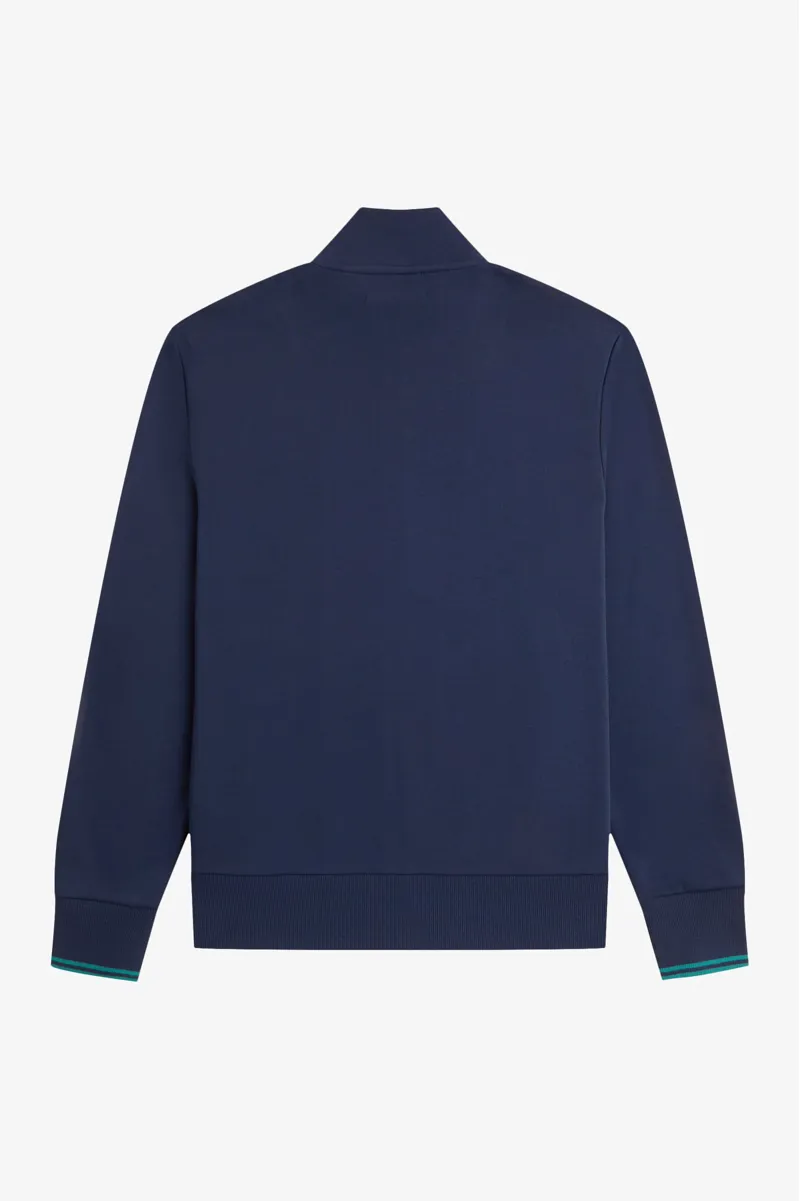 Fred Perry Zip Through Sweatshirt Tennis Blue-2