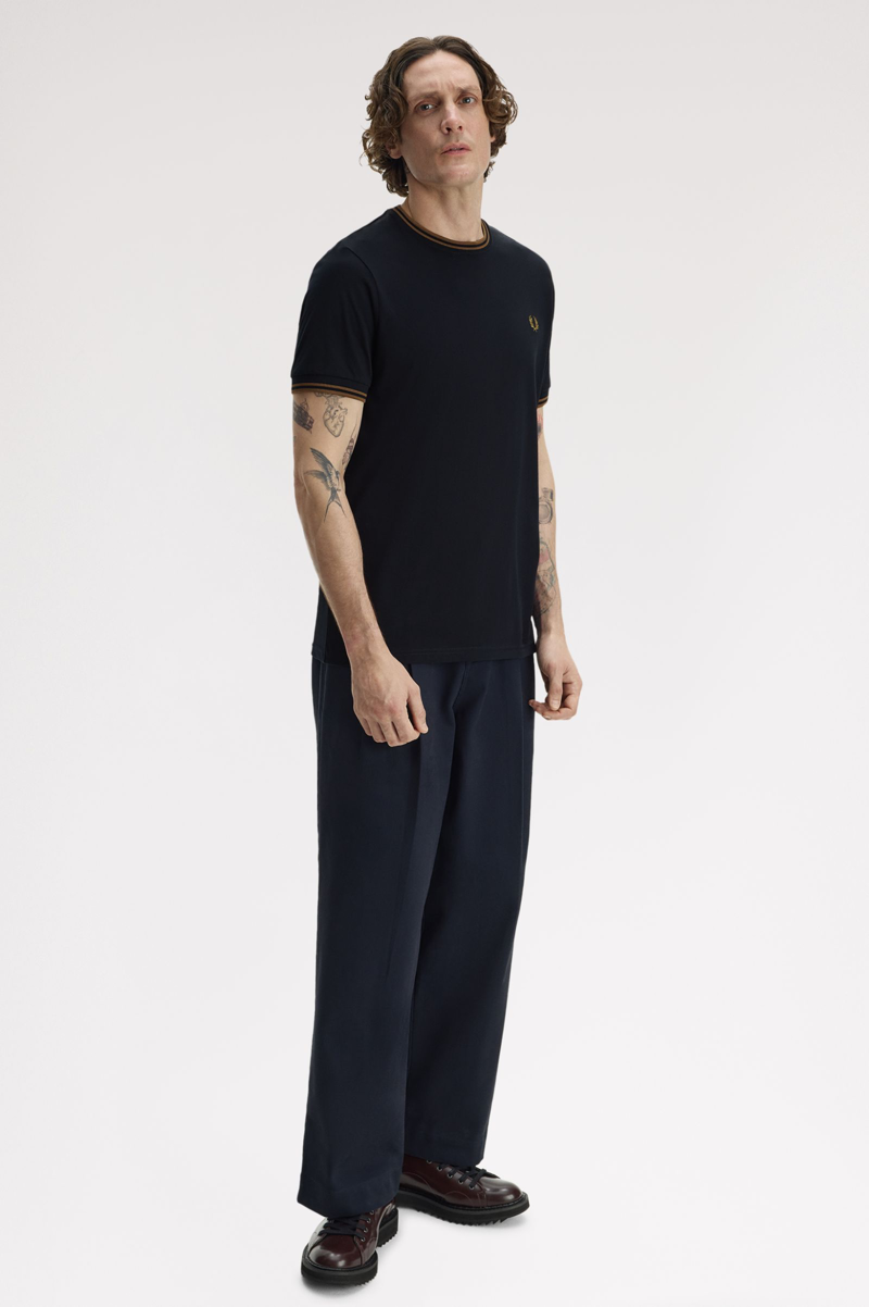 Fred Perry Twin Tipped T-shirt Navy / Bronze / Bronze-3