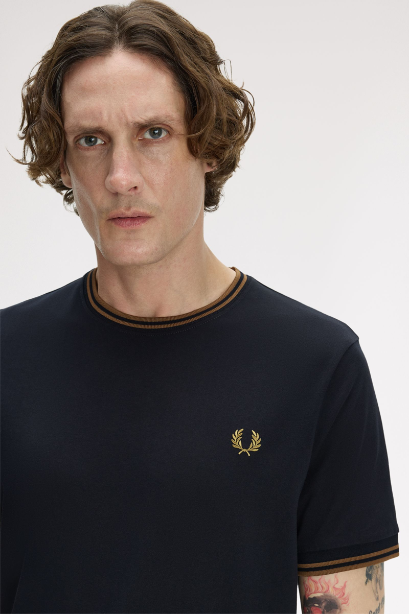 Fred Perry Twin Tipped T-shirt Navy / Bronze / Bronze-4