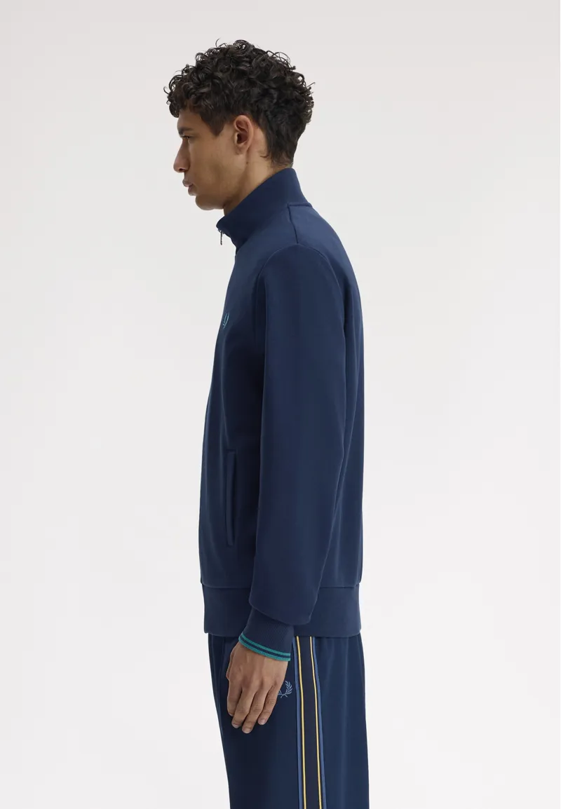 Fred Perry Zip Through Sweatshirt Tennis Blue-1