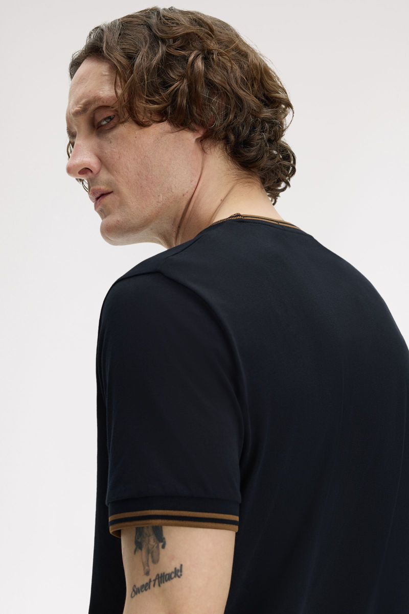 Fred Perry Twin Tipped T-shirt Navy / Bronze / Bronze-5