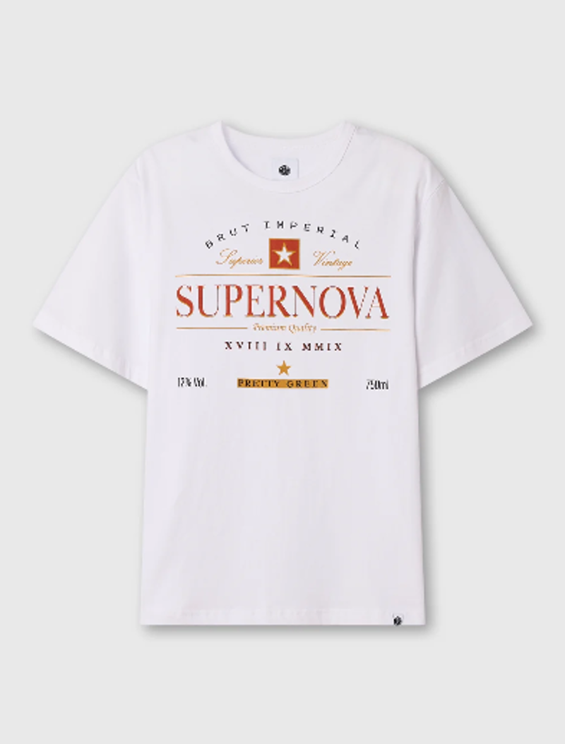 Pretty Green Supernova Graphic T-Shirt White -5