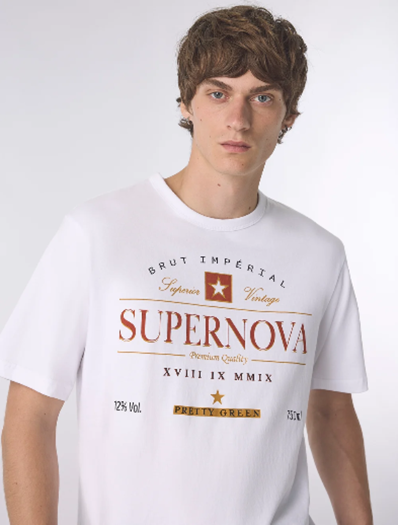 Pretty Green Supernova Graphic T-Shirt White -1
