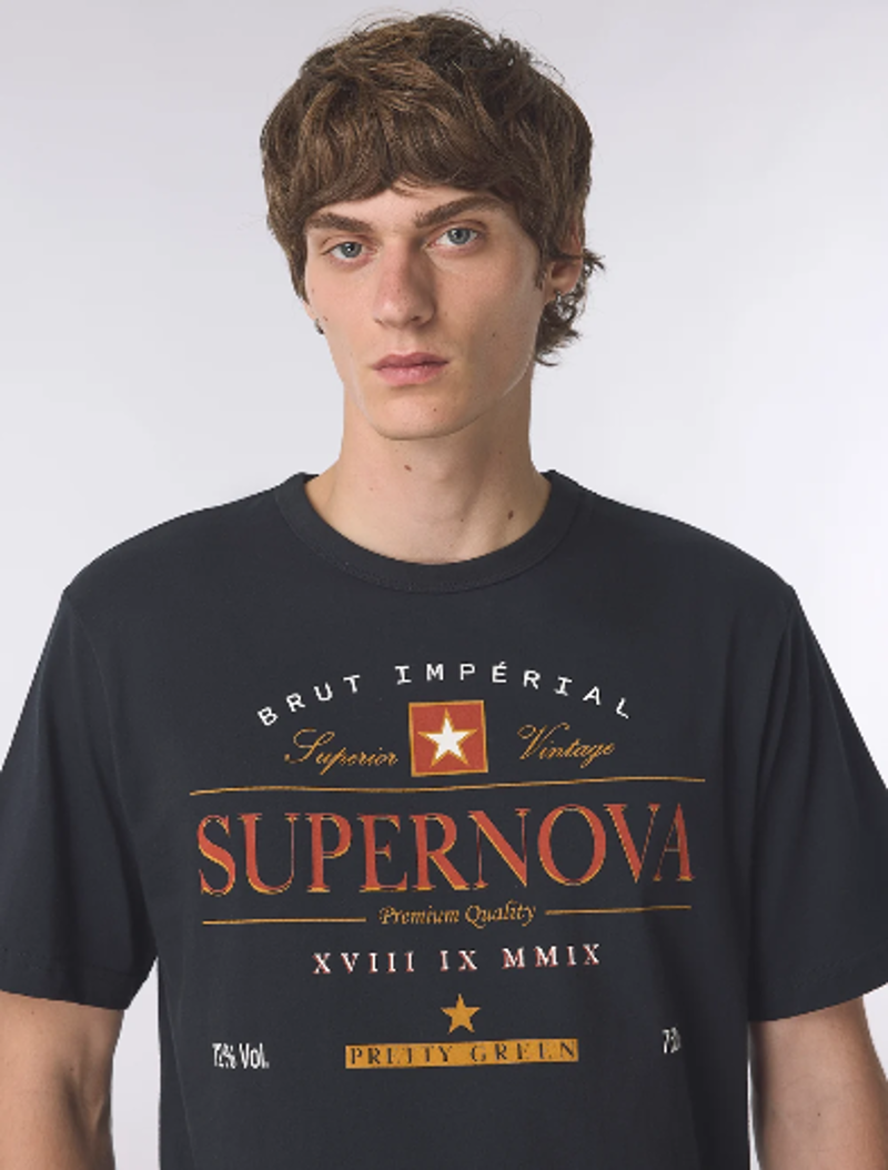Pretty Green Supernova Graphic T-Shirt Black-1
