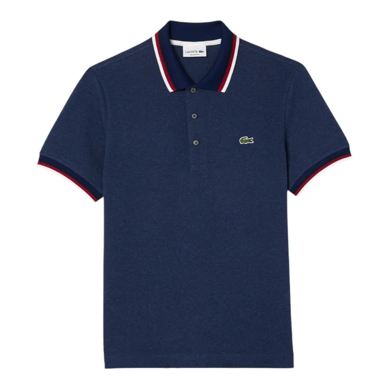 Lacoste Contrast Collar Polo Shirt Blue Chine