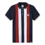 Pretty Green Live Forever Engineered Stripe Polo Navy 